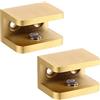 Abaodam Supporto per Mensola in Vetro Morsetto a Parete 2 Pezzi | Acciaio Inossidabile, Finitura Elettrolitica Lucida, per Pannelli Acrilici e Vetrina, 3,1x2,3x2cm