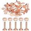 QUARKZMAN 20Set Ribattini E Rondelle In Rame 10x3.3x19mm Finitura A Cupola Ribattini Solidi In Rame Per Fai Da Te Pelle Cinture Portafogli Collari Rosso Rosa Rosso