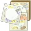 Niuvalle Biglietti di Auguri Sostenibili realizzati in Italia - Serie Buon Compleanno - Set di 3-13,5x13,5 cm - 100% riciclati - con 3 Buste Kraft riciclate - biglietti auguri compleanno con scritta