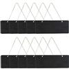 HOUSTA 10 Pezzi Mini Lavagne da Appendere Piccola Lavagnetta Lavagna con Corda da Appendere Cancellabili Lavagnette di Legno Bordo Lvagnette Nere per Prezzi, Cucina, Matrimonio, 18 x 8 cm