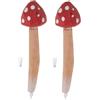 GENERIC Set di 2 penne a sfera in legno a forma di fungo, per studenti, scuola, ufficio, pratiche e intelligenti