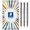STAEDTLER 308 Pigment Liner Fineliner Pen - Ideale per scrivere, schizzi, disegno tecnico, marcatura - inchiostro nero - in confezione regalo - Confezione da 3 (0,3mm)