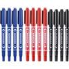 AYHYHLJZJ Pennarello indelebile nero, con punta fine, pennarello indelebile a doppia punta, pennarello per disegnare, scrivere, firma (blu, rosso, nero)