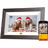 KODAK Cornice Digitale WiFi Cornice Foto Digitale, 7 Pollici HD IPS Touchscreen, Legno Cornici Elettronica con 32GB di Memoria, Portafoto Digitale Condivisione di Foto/Video via APP o Cavo di USB C