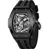 TSAR BOMBA Orologi automatici da uomo Orologio da uomo di lusso Cinturino in silicone nero Acciaio inossidabile nero Impermeabile Quadrante grande Regalo 8228A