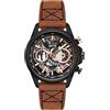 AVI-8 Orologio cronografo Hawker Harrier Matador 44mm da uomo con cinturino in pelle AV-4125, Nero deserto