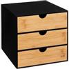 5 five simply smart Portaoggetti Verticale 3 Cassetti per Scrivania in Bambu