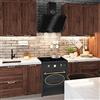 GURARI GCH E 612 BL r + GCH S 411 60 BL Prime, piano cottura a vetro ceramika retrò a libera installazione da 60 cm, nero + cofano, cofano senza testa da 60 cm, vetro nero, scarico aria/ricircolo aria