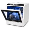 FOHERE Mini Lavastoviglie Con Serbatoio Da 5 Litri, Funzione Timer, Collegamento Dell'Acqua 2 In 1, 6 Programmi, Display LED，Lavastoviglie Da Tavolo E Mini Pulitore Per Ufficio, Monolocale E Camper