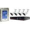PNI Kit di videosorveglianza AHD PNI House PTZ1500 con 4 telecamere esterne da 5 MP e PNI SafeHouse da 1 TB inclusi