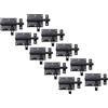 Alberts 863418 - Chiavistello con passante fissato, rivestito in plastica nera, piastra 90 x 73 mm, bullone 13,5 mm, lunghezza totale 130 mm, set da 10 pezzi