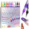 YAYNO 12 Colori Pennelli Unghie Gel Completo DIY kit Penne Smalto Semipermanente Unghie 3D Nail Art Gel Liner Unghie Finte per Casa Salone Asciugatura Rapida Regalo per Ragazze