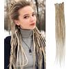 Generic 20 Dreadlocks Estensioni Single Ended 15 Strands/Packs Marrone a Bionda Morbido Sintetico Faux Dreads Reggae Crochet Braided Dread Estensioni 27/613#