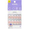 KISS CORE - Unghie a pressione, colla per unghie inclusa, passionate, colore bianco, lunghezza corta, a forma di mandorla, include 32 unghie, 2 g di colla, 1 bastoncino per manicure, 1 mini lima