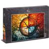 Ulmer Puzzleschmiede Puzzle da 1000 pezzi Stagioni - Composizione di alberi circolare con simbolismo dei quattro elementi - Arte naturale armonica - Qualità Puzzle Made in Germany