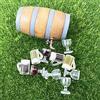 Cayway Accessori da Cucina per Casa Delle Mini, Set di Bottiglie di Vino in Miniatura, Mini Botte, Bottiglie e Bicchieri