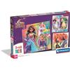 Clementoni - Puzzle per Bambini 3x48 Pezzi Supercolor, 5+ Anni, Illustrazioni Netflix Unicorn Academy, Idea Regalo, Made in Italy, 21x20,5 cm, 25325