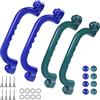 Charmofun Maniglia di Sicurezza per Parco Giochi, Maniglie per Telaio per Arrampicata, Maniglie Sicurezza Antiscivolo per Bambini, Accessori per Casetta da Gioco (Verde e blu)
