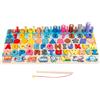 PithCogent Puzzle con alfabeto in legno, forme magnetiche, numeri, con canna da pesca, giocattolo educativo per l'apprendimento precoce, per ragazze e ragazzi