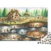RWKAVZLOP Villaggio degli gnomi Puzzle 1000 Pezzi Carta riciclata per adulti Puzzle per adulti Impossibile difficile stimolante Gioco educativo per decompressione 38x26cm/1000pcs