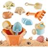 Siuwddee Giochi da Spiaggia con Sabbia | 10 Pezzi con Pala Secchiello Rastrello - Simpatico Kit Costruzione Castelli Di Sabbia | per Bambini e Bambine Estate Giochi d'Acqua Vacanze