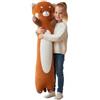 Aiuidun Peluche a forma di panda rosso, 90 cm, simpatico peluche lungo come cuscino per dormire sul fianco e cuscino in peluche, morbido panda rosso, regalo per bambini