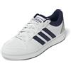 adidas Uomo Hoops Classic Shoes, Ftwr White/Dark Blue/Orbit Grey, 40 2/3 EU