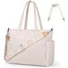 Cozary Tote bag donna in velluto a coste - Borsa shopper donna grande, Borse università donna con 2 cinturini regolabili, Borsa grande donna per laptop