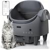 Garvee Lettiera per gatti autopulente, grande, 13 l, con design aperto e sensori di sicurezza, controllo tramite app e modalità automatica, per case con più gatti, grigio freddo