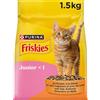 FRISKIES | Junior | Gatto | Crocchette complete per Gattini| Pollo, Latte e Verdure | Alimento Completo per Una Crescita Sana del Gattino | Borsa | 1,5 KG