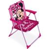 CARTOON Sedia Pieghevole Bambini Minnie Disney 38x32x53 cm Poltroncina Mare e Giardino Rosa con Braccioli Tessuto 100% Poliestere Resistente Portata 30 kg Età 3+