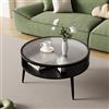 QIUHTR Tavolino Contenitore da Salotto,Tavolo Salotto Minimal dallo Stile Moderno e Contemporaneo,per Soggiorno, Camera da Letto,Balcone,Arredamento casa(Black,60 * 60 * 45cm)