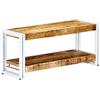 vidaXL Mobile Porta TV Industriale Semplice Robusto con Scaffale Armadietto Mediale Gambe in Ferro Lucidato 90x30x40 cm Legno Massello di Mango