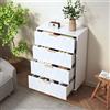 Quiaviank - Comò con 4 cassetti con ampio spazio di archiviazione, credenza con sicurezza di ribaltamento, comò per camera da letto in bianco, armadio con gambe in metallo per soggiorno, 60 x 34 x 90