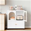 Sightlife Armadietto da cucina, credenza in metallo, armadietto in acciaio, per cucina, sala da pranzo, soggiorno, corridoio, 80 x 40 x 90 cm