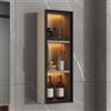 TUPAFJU Mobiletto da bagno a parete con anta in vetro, mobiletto porta spezie da cucina a parete, organizer per trucchi, armadietto per medicinali, per soggiorno(Cream,30x75x14CM/11.8x29.5x5.5in)