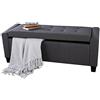 BAKAJI Cassapanca Pouf Contenitore Poggiapiedi per Camera da Letto Panca Sgabello con Struttura in Legno Rivestimento in Tessuto Seduta Apribile Imbottita Dimensioni: 110 x 40 x 40 cm (Grigio scuro)