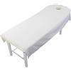 Morbuy 2 Pezzi Lenzuolo per Lettino da Massaggio Spa con Foro per Viso, in Morbido Riutilizzabile Lavabili Copertura Protettiva per Lettino da Massaggio di Bellezza (120x190cm,Bianco)