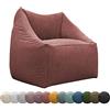chilly pilley Poltrona Con Schienale E Braccioli Riempita Di Palline Di Polistirolo Espanso Comoda Poltrona Per Adulti E Bambini Ampia Scelta Di Colori E Tessuti (Rosa Scuro)