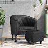 Sophrelle Poltrona Cabriolet e Poggiapiedi Nera Similpelle Nero,356463