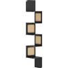 VASAGLE Libreria Angolare, Mensola Angolare da Muro a 5 Ripiani, Portante di 25 kg, Lati in Rattan PVC, Scaffale Compatto, Cucina Camera da Letto Soggiorno, Stile Boho, Nero Cenere LLS582B21