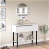 [en.casa] Tavolo Consolle da Ingresso con Scomparti Chiusi e Ripiano Mobile per Corridoio Studio Soggiorno con Ante Ribaltabili 100 x 30 x 76 cm - Bianco/Nero
