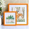 Ommda Cornici Foto Quadrata Legno Moderna con Vetro Cornici Foto da Appendere Home Parete Decoration,Arancia,25x25cm