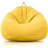 RANJIMA Pouf per bambini e adulti, 100 x 120 cm, sacco per adulti, grande da gioco, XL, con rivestimento non imbottito, per interni ed esterni, soggiorno (giallo)