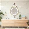 pro.tec Specchio LED da Parete Specchio Rotondo da Appendere Cintura Regolabile Antiappanamento Luce Bianca Regolabile con Sensore Tattile Ø50 cm Cornice Dorata