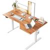 Klicelor Scrivania regolabile in altezza a L, 160x(60-90), Scrittoio elettrica in piedi, scrivania seduta-in-piedi, skrivania ergonomica per computer con tavola a giunzione, marrone chiaro