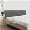 DHOME Testiera Imbottita Liscia Arrotondata in Lino Naturale per Parete Acustica Testate Letto Pannello Fonoassorbente Camera da Letto (Grigio Scuro, 160cm Dual)