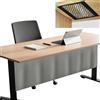Icegrey Pannello per la Privacy sotto la scrivania con Rete per la Gestione dei Cavi, Pannello per scrivania Autoadesivo, Tenda per scrivania, per Ufficio e casa, Grigio, 180x38cm