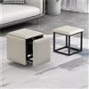 WIGSELBL Sgabello cubi 5 in 1 seduta cubo con ruote girevoli, sgabelli impilabili per divano, sedia, sgabello ottomano, poggiapiedi mobile, sedia girevole per soggiorno (colore: crema)