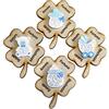 DLM Bomboniere DLM33454 (Kit 12 Pezzi) Magnete Calamita Quadrifoglio Passeggino Biberon Orsetto Succhiotto Blu Nascita Bimbo Battesimo Compleanno in Legno Segnaposto Confettata Shabby Chic bomboniera Regalo